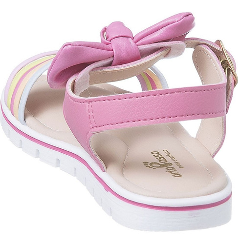 Imagem 3 de 6 de Sandália Infantil Ortopasso Cinderela Menina Rosa Colorido