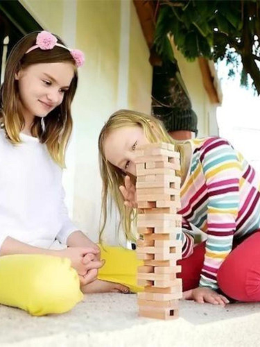 Jogo Caiu Perdeu Torre Maluca De Madeira Com 39 Pecas