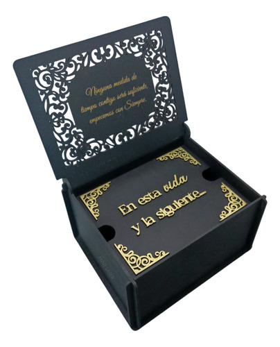 Caja Reloj Boda Compromiso Letras En Relieve 3d Classic
