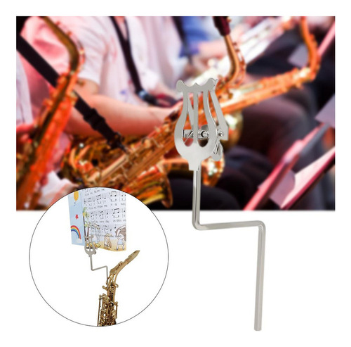 Iron Alto Saxofón Clip De Partitura Sax Lyre Soporte De
