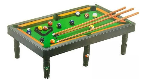 Mesa Bilhar Sinuca Infantil Portátil Snooker Kit Completo Tecido Verde