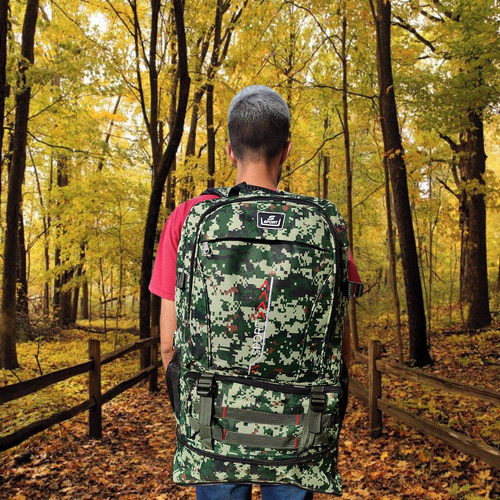 Mochila Tática Trilha Camping Ssport 55l Impermeável Militar Cor Verde Desenho Do Tecido Listras