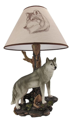 Lámpara De Mesa Lobo Gris Habitante Del Crepúsculo