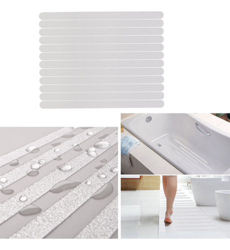 12 Pegatinas Antiadherentes Para Bañera Y Ducha (blancas)