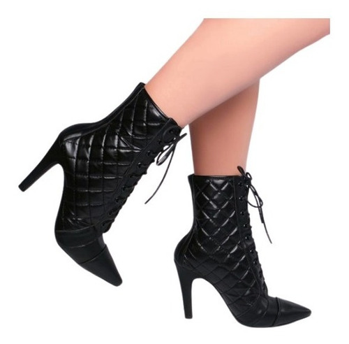 Imagem 5 de 5 de Botas Femininas Bico Fino Salto Alto Cano Longo/original
