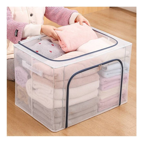 Caixa Organizadora Multiuso 100 Litros Transparente Com Zipe 100 Litros 100 Litros