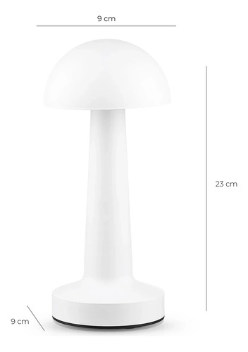Lámpara De Mesa Led Recargable Mushroom Led Dimeable Blanco
