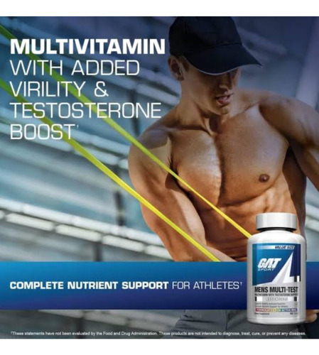 Gat Sport Mens Multi Test 60 Tabs Multivitaminico Sin Sabor