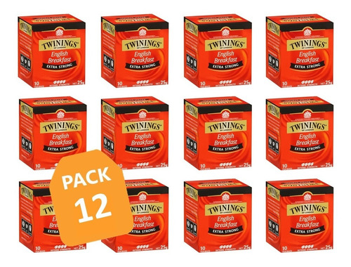 Twinings Pack De 12 Té Negro Extra Strong 10 Bolsitas / Qtq