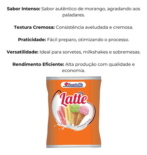 Base Sorvete Pó Saborizante Morango C/ 1 Kg