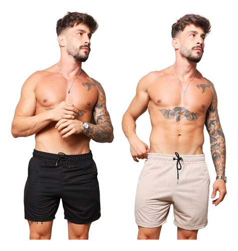 Bermuda Masculina Moletinho Kit 2 Peças