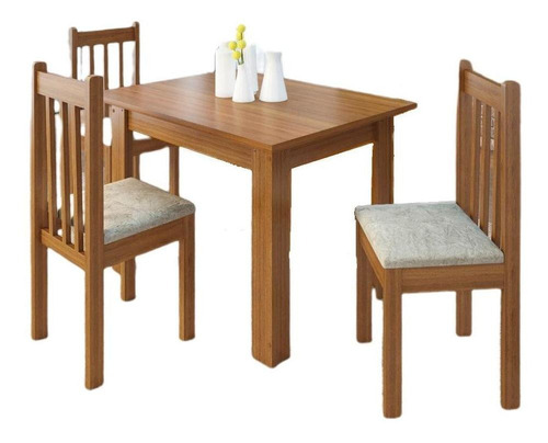 Comedor Zamarchi 114 Con 4 Sillas Madera Maciza 114x84x80cm