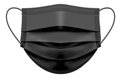 Barbijo Tricapa Negro X 500 Unidades Con Certificado