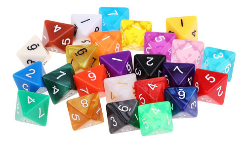 25x D8 Acrílico Multicolor De 8 Caras Para Adultos