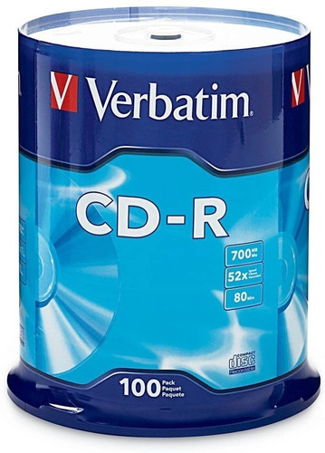 Paquete De 100 Discos Verbatim Cd-r 52x Blanco Impresión