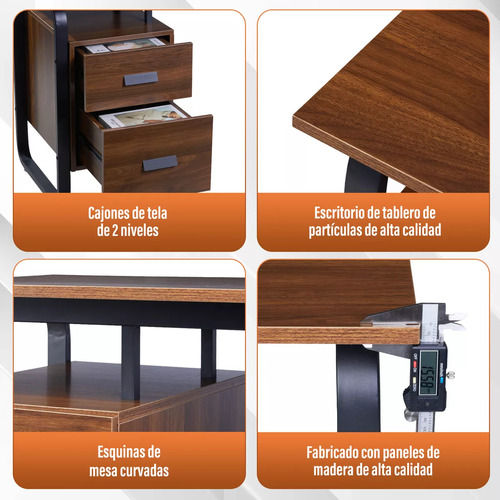 Mesa De Estudio De Oficina Minimalista Guogo Escritorio Con Dos Cajones Estudio Para Oficina En Casa