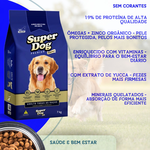 Ração Super Dog 7kg Special Sem Corante Natural Cão Cachorro