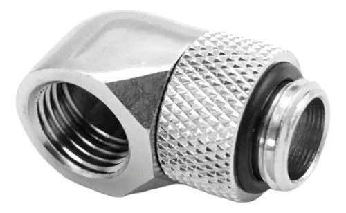 Codo De 90° G1/4 Para Refrigeración Líquida - Enchapado En Níquel, Rosca De 2 Puntos, Color Negro O Plateado