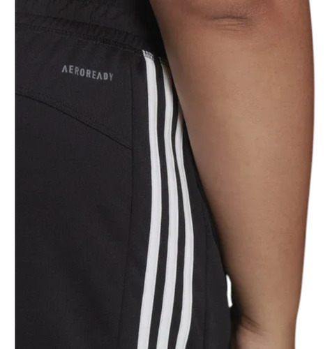 Short adidas Mujer Dama Pacer 3 Franjas Negro Entrenamiento