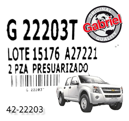 Amortiguador Gm Luv D Max 05-07 6c 4x2 (del) (gas) 22203