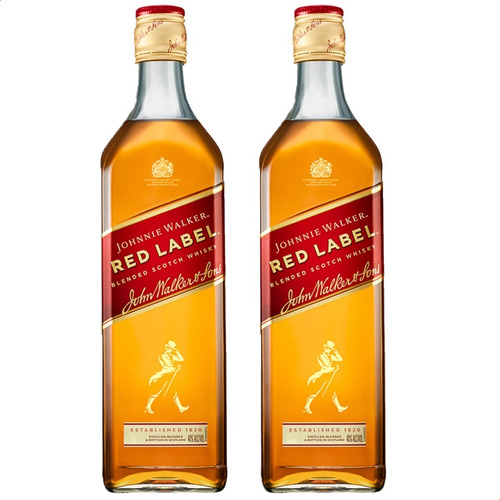 Whisky Johnnie Walker Red Label 1 Litro X2 Unidades