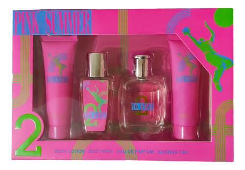 Set P/ Mujer Edp, Mist, Lotion, Shower Gel Pink Summer 4pz