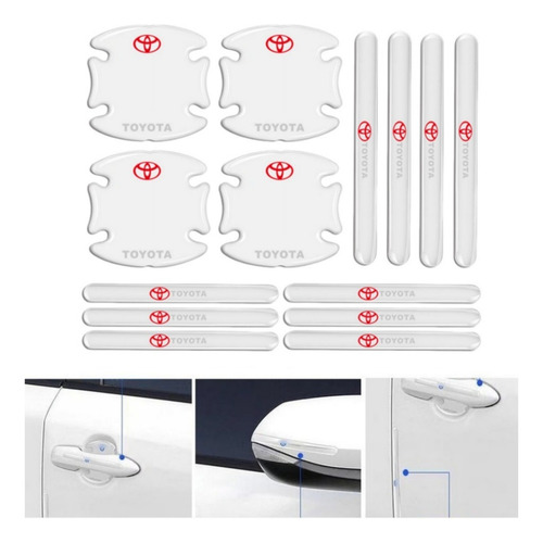 Toyota Protector Contra Rayones Para Manija Puerta14 Piezas