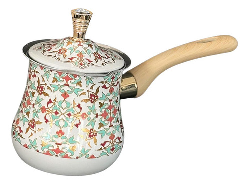 Cafetera Turca De Acero Inoxidable, Olla 550 Ml Patrón Rojo