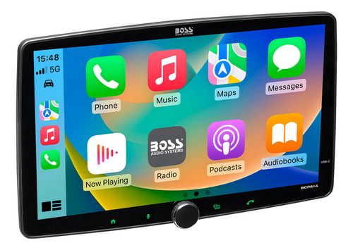 Estéreo Para Vehículo - Apple Carplay, Android Auto, Single Din, Pantalla Táctil Capacitiva De 14 , Bluetooth, Sin Dvd, Am/fm, Iluminación Multicolor