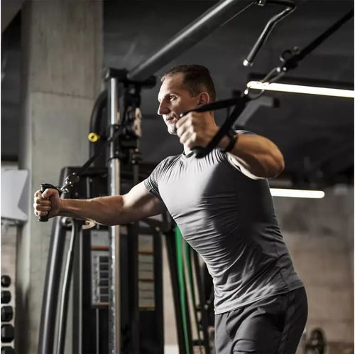 Par Agarraderas Tipo D Ratorch Hule Nylon,polea Gym,gym, Gimnasio Maneral Polea