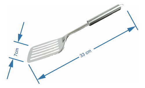 Volteador Ranurado De Acero Inoxidable 33cm Espátula