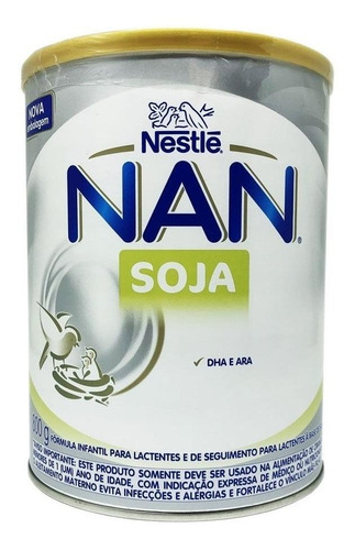 Leche de fórmula en polvo sin TACC Nestlé Nan Soja en lata de 1 de 800g - 0 meses a 1 años