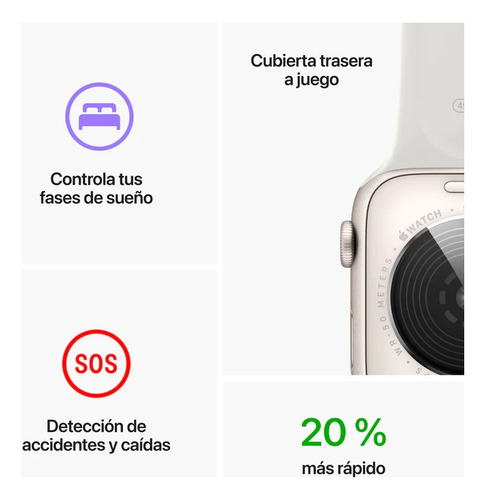 Imagen 5 de 10 de Apple Watch Se (2da Gen) (gps) Aluminio Plata De 44 Mm Color de la correa Correa Deportiva Blanca Color del bisel Plateado