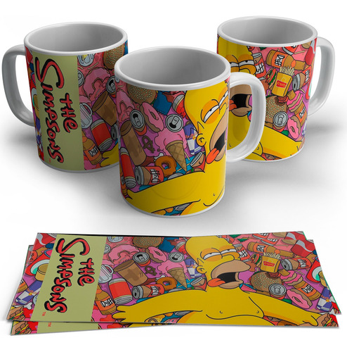 Tazas Plásticas Los Simpsons Personalizadas / Souvenir Blanco Los Simpsons Personalizado