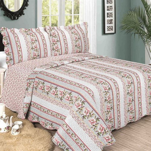 Colcha Patchwork Queen 3 Peças - Camesa
