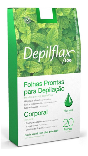 10cx Folhas Prontas Depilação Corporal Depilflax Hortelã 20u