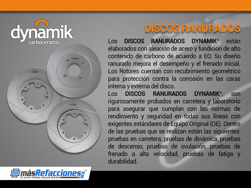 Par De Discos Ranurados Del A3 L4 1.4l 06-12 Dynamik
