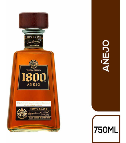 Tequila Reserva 1800 Añejo X 750ml - mL a $304