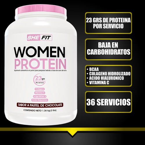 Proteina Bhp She Fit 3lb Proteina Para Mujer Los Sabor Sabor Pastel De Chocolate