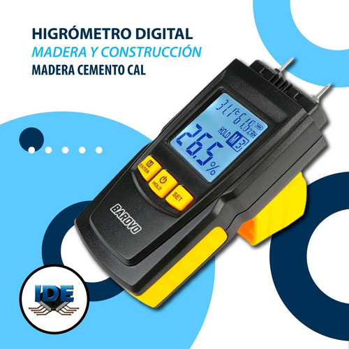 Detector Medidor De Humedad Termometro Higrometro Paredes