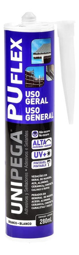 Veda Calha Aluminio Pu Flex Uso Geral Branco 280ml - Unipega