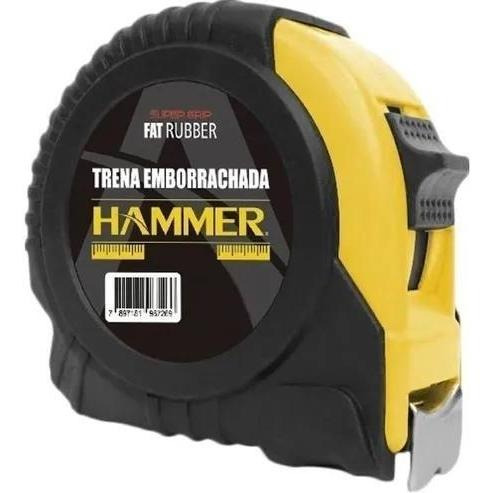 Trena Emborrachada 5metrosx25mm Hammer Preta E Amarela