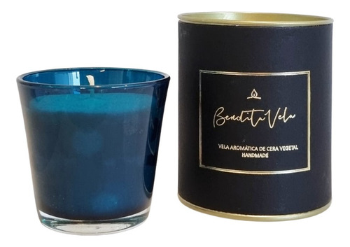 Vela Vegetal Aroma Alecrim - Azul - Bendita Vela