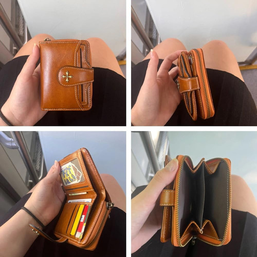 Cartera Pequeña Para Mujer Con Cremallera, Doble, Gótica, Vi