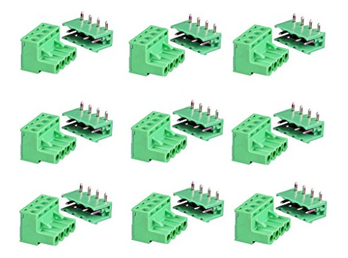 9 Pares 4pole 5 08 Mm Tipo De Enchufe Pitch Pcb Tornill...