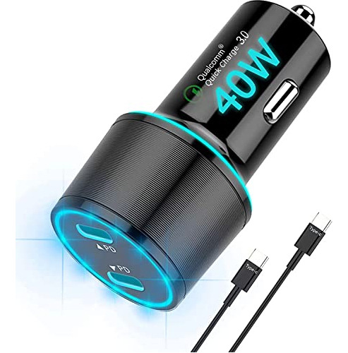 Bluemega Usb C Car Charger, 40w Car Charger Adapter Premium