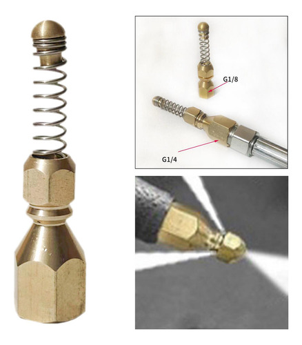 2 Brass Sewer Nozzle Sturdy High Pressure Hose Nozzle For