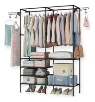 Comprar Perchero Doble Fila Closet Roperos Organizador Armable 