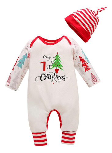 Ropa De Navidad Bebé Niños Niñas Rayas Mameluco Largo S 5134