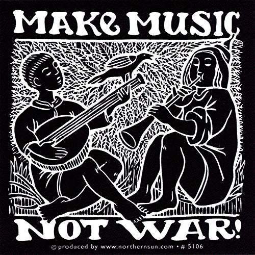 Make Music, Not War - Peace / Anti-war Small Bumper Sti...